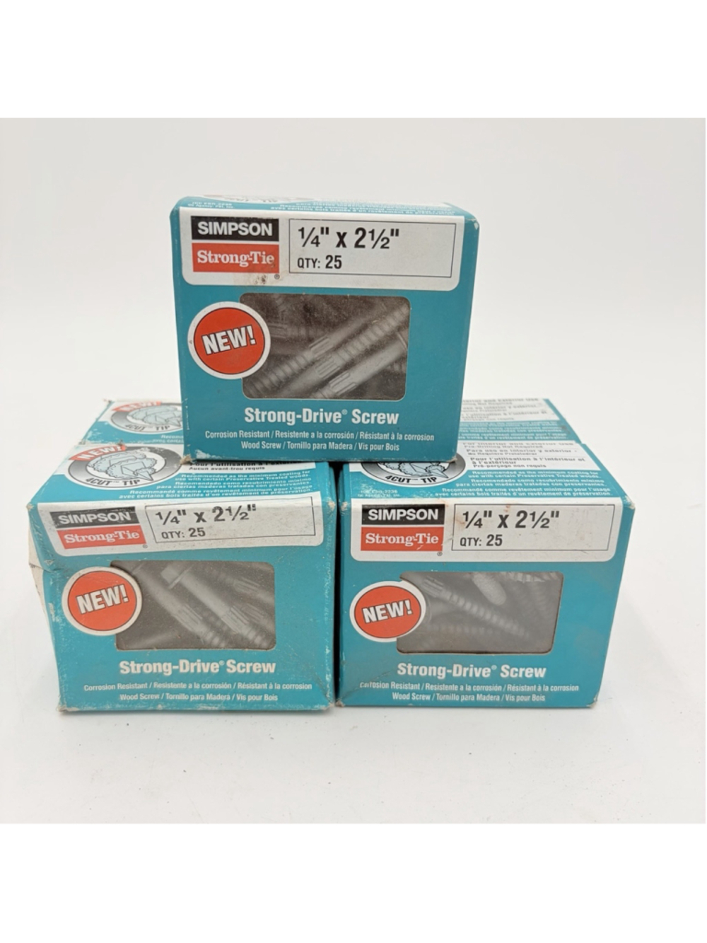 Simpson Strong-Tie SDS25212-R25 Strong-Drive Screws 1/4 x 2-1/2 Lot of 5